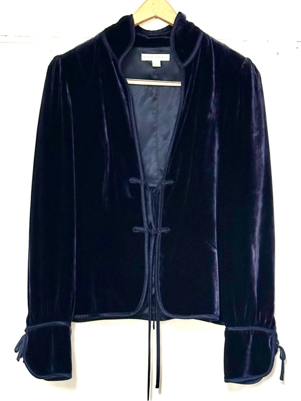 Banana Republic Velvet Tie-Waist Blazer in Royal Purple Blue Size 12